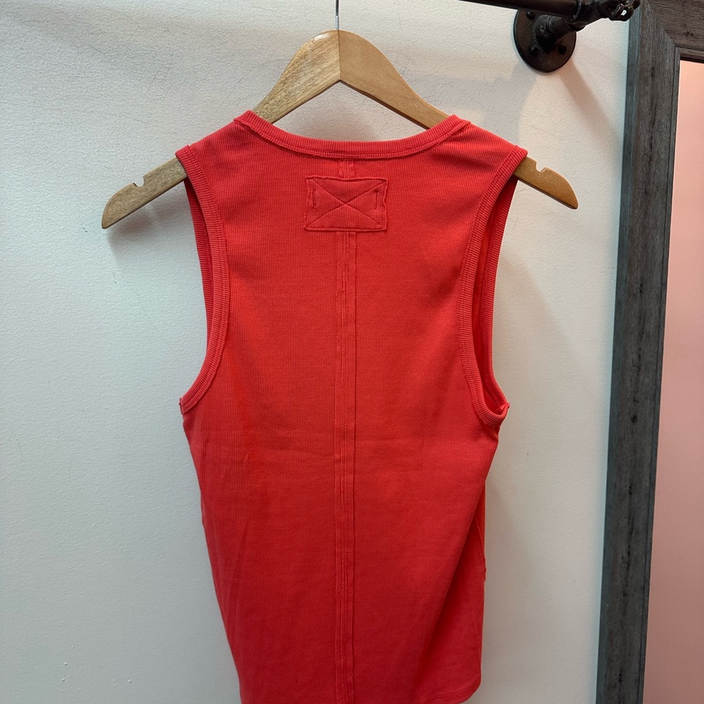NWOT We The Free Vibrant Red V-Neck Sleeveless Top - Picture 3 of 3